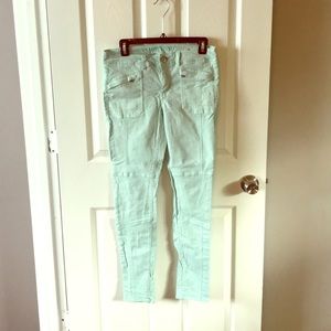 Aqua blue straight leg pants